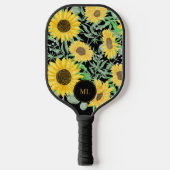 Stijlvolle Waterverf Zonnebloemen monogram Pickleball Paddle (Voorkant)