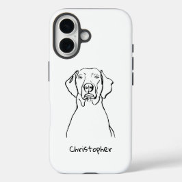 Stijlvolle Weimaraner: Jouw tekst, uw stijl iPhone 16 Hoesje