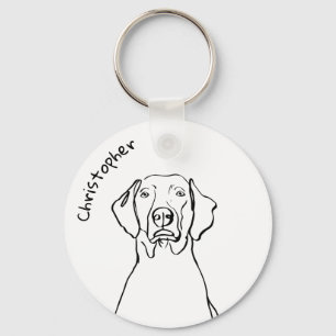 Stijlvolle Weimaraner: Jouw tekst, uw stijl Sleutelhanger
