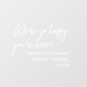 Stijlvolle Welkom Bruiloft Cling Decal Sign (Vel)