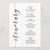 Stijlvolle Welkomstbrief & reisroute-Kaart Programma (Achterkant)