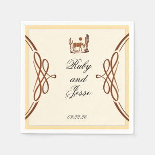 Stijlvolle Westerne donkerbruine bruiloft Servet