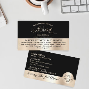 Stijlvolle wet voor mobiele notaris en leningteken visitekaartje