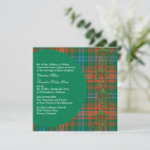 Stijlvolle Wilson Sinaasappel & Groen Plaid Bruilo Kaart (Staand voorkant)