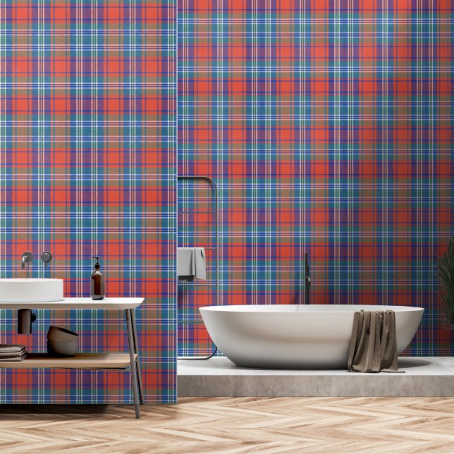 Stijlvolle Winter Plaid Tartan Behang (Badkamer)