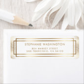 Stijlvolle Wit & Gouden Grens Bruiloft Etiket (Insitu)