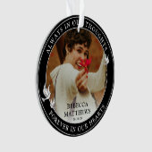 Stijlvolle Witte Duiven Foto Memorial Ornament (voorkant)