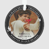 Stijlvolle Witte Duiven Foto Memorial Ornament (achterkant)