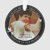 Stijlvolle Witte Duiven Foto Memorial Ornament (voorkant)