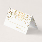 Stijlvolle witte en gouden Confetti | Kaarten plaa (Achterkant)