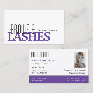 Stijlvolle witte en Paarse eenvoudige foto Profess Visitekaartje