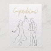 Stijlvolle witte gefeliciteerd bruiloft Kaart (Voorkant)