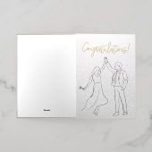 Stijlvolle witte gefeliciteerd bruiloft Kaart (Buiten Laag)