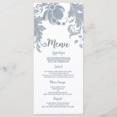 Stijlvolle witte mauve blauwe bloemenkant Bruiloft Programma (Voorkant)