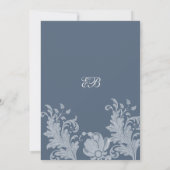 Stijlvolle witte mauve blauwe bloemenkant Tafelnum Kaart (Achterkant)