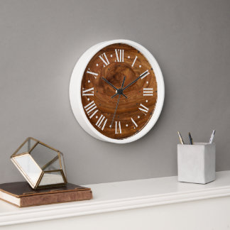 Stijlvolle witte moderne houten wandklok