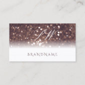 Stijlvolle witte rozen goudhoudende glitterInitial Visitekaartje (Voorkant)