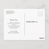 stijlvolle witte script afstudeer dankkaart briefkaart (Achterkant)