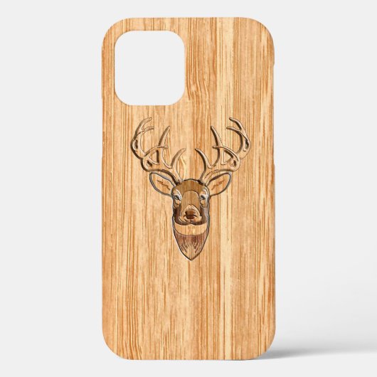 Stijlvolle witte staart Der Head Light Wood Graan Case-Mate iPhone Case (Achterkant)