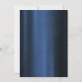 Stijlvolle witte strik parels marineblauwe metalli kaart (Achterkant)