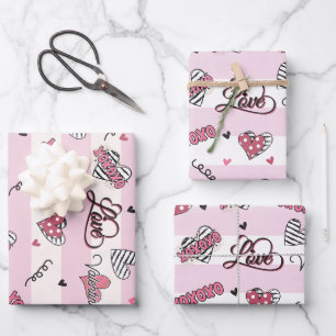Stijlvolle XOXO-Valentijnsdag gevarieerd Inpakpapier Vel
