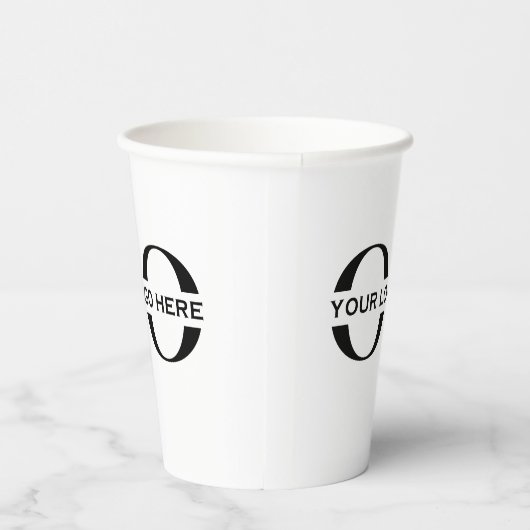 Stijlvolle zakelijke Logo, modern, wit Papieren Bekers (Rechts)
