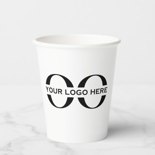 Stijlvolle zakelijke Logo, modern, wit Papieren Bekers (Voorkant)