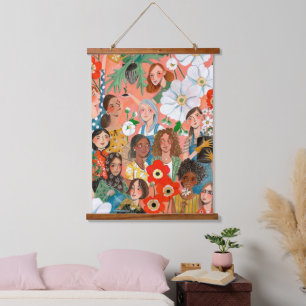 Stijlvolle zalm Internationale Vrouwendag Hangend Wandkleed