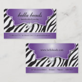 Stijlvolle Zebra Print Visitekaartjes (Voorkant / Achterkant)