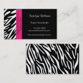 Stijlvolle Zebra Print Visitekaartjes (Voorkant / Achterkant)