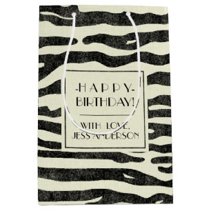 Stijlvolle Zebra Stripes Modern Animal Custom Part Medium Cadeauzakje
