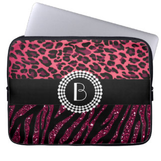 Stijlvolle Zebra voor dierlijke afdrukken en luipa Laptop Sleeve