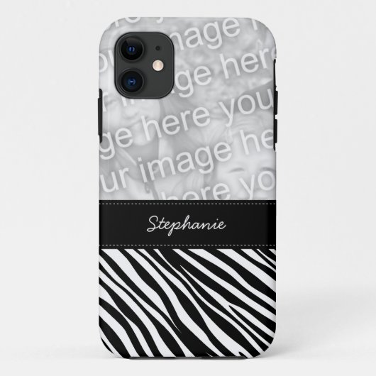 Stijlvolle zebraprint aangepaste foto iPhone 5 hoe Case-Mate iPhone Case (Achterkant)