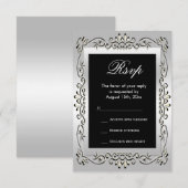 Stijlvolle Zilveren 60ste bruiloft RSVP (Voorkant / Achterkant)