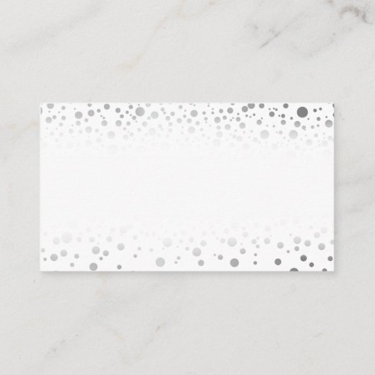 Stijlvolle zilveren Confetti Stippen - Weddenschap Informatiekaartje (Achterkant)