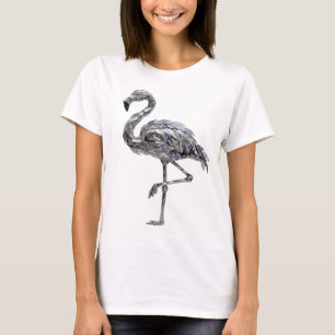 Stijlvolle Zilveren FLAMINGO SIERADEN Tekst Ontwer T-shirt