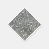 Stijlvolle zilveren glitter Glitz-afdrukken Servet (Hoek)
