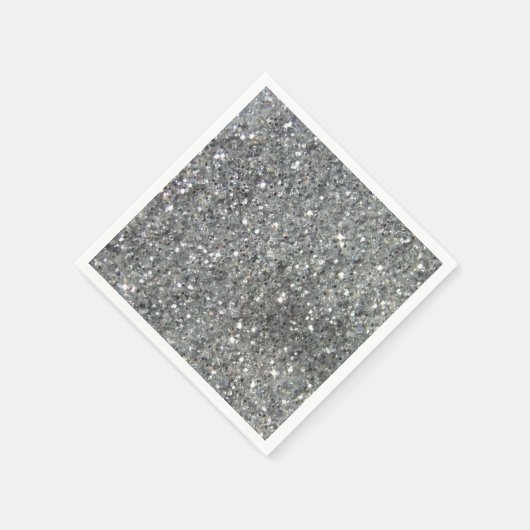 Stijlvolle zilveren glitter Glitz-afdrukken Servet (Hoek)
