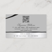 Stijlvolle zilvergrijs gebogen decorlijnen en QR-c Visitekaartje (Achterkant)