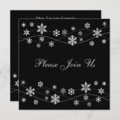 Stijlvolle, zilverwitte sneeuwvlokken kaart (Voorkant / Achterkant)