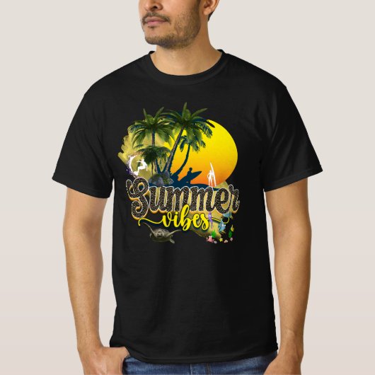 Stijlvolle zomerstrandvibes t-shirt (Voorkant)