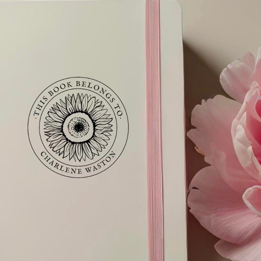 Stijlvolle  Zonnebloem Custom Book Rubberstempel