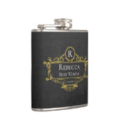 Stijlvolle zwart en goud beste vrouw heupfles (Rechts)