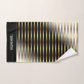 Stijlvolle zwart gouden en witte geometrische stre bad handdoek (Handdoek)