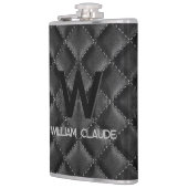 Stijlvolle zwart lederen aangepaste monogram heupfles (Links)