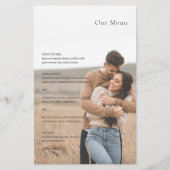 Stijlvolle zwart-wit foto Modern Wedding Menu (Voorkant)
