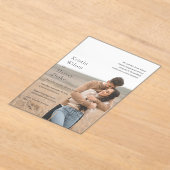 Stijlvolle zwart-wit foto moderne bruiloft acryl uitnodigingen (Laagn)