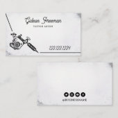Stijlvolle zwart-wit Tattoo Visitekaartje (Voorkant / Achterkant)