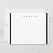 Stijlvolle zwart-wit twee grens eenvoudige flat notitiekaartje (Voorkant)