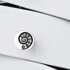 Stijlvolle zwart & wit varenblad geïnspireerde kru keramische knop